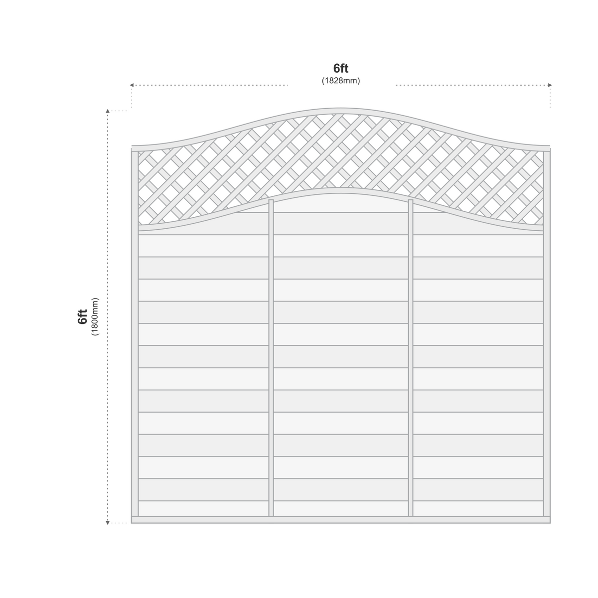 European Panel Model 33 6ft x 6ft 1828x1800 dimensions diagram