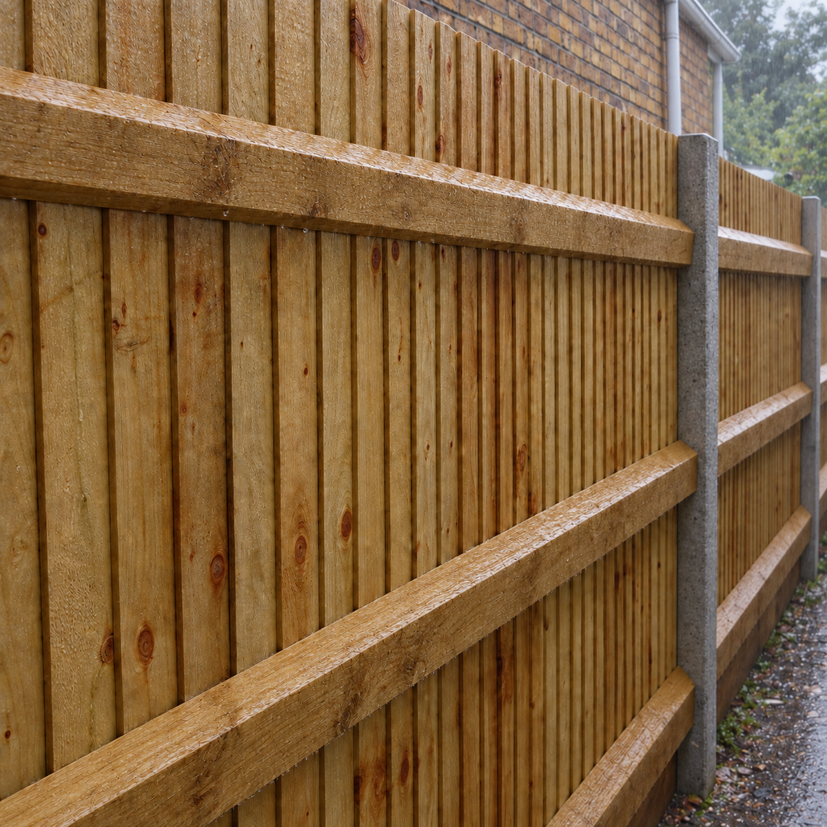 Cant Rail in a garden, rain light