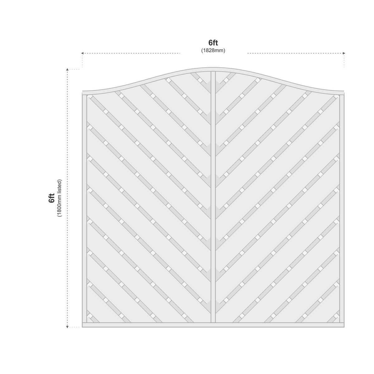 European Panel Model 38 6ft x 6ft 1828 x 1800 dimensions diagram