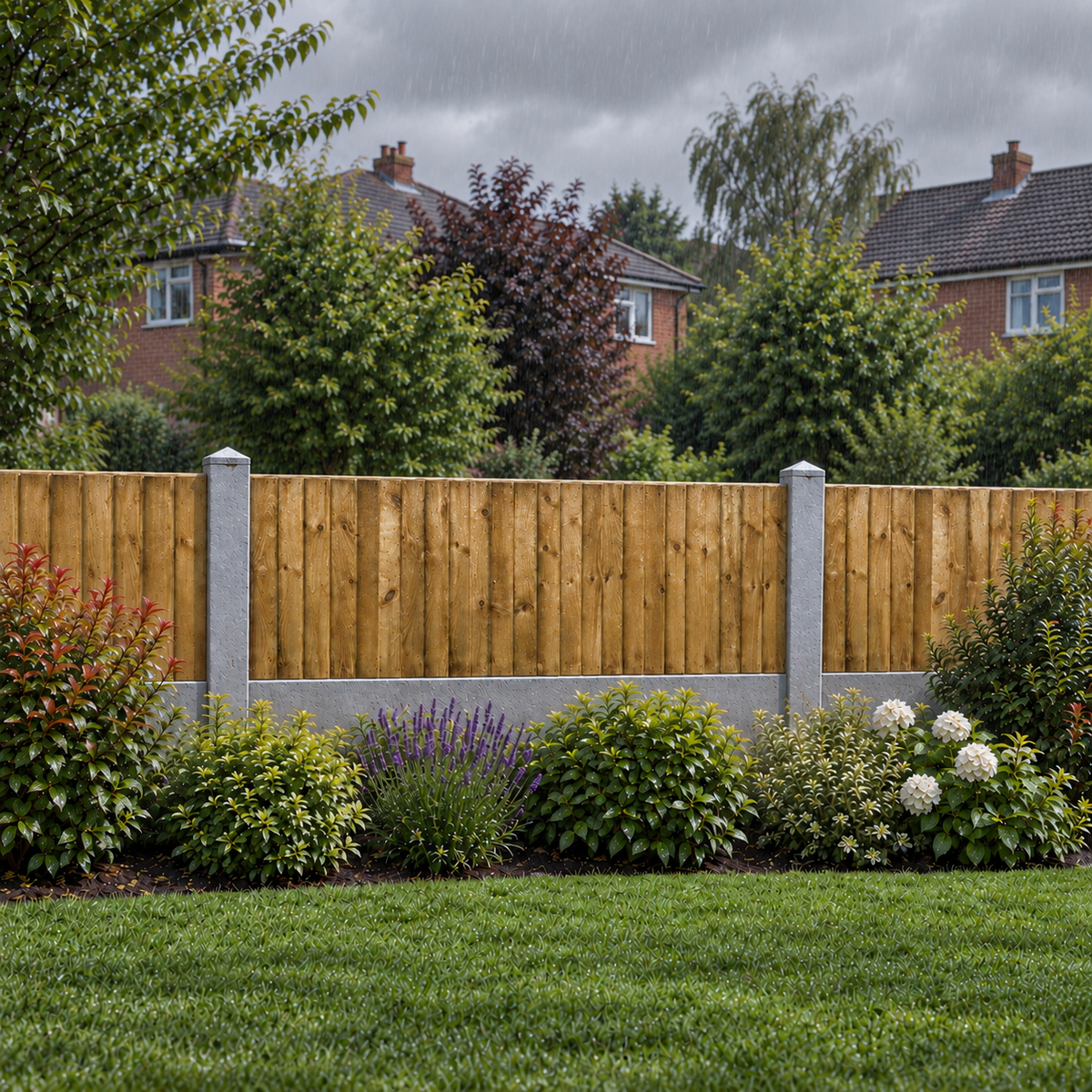 Feather Edge Panel 6ft x 2ft – rain garden view