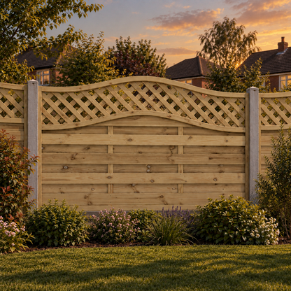 European Panel Model 33 6ft x 3ft 1828x900 – evening garden view