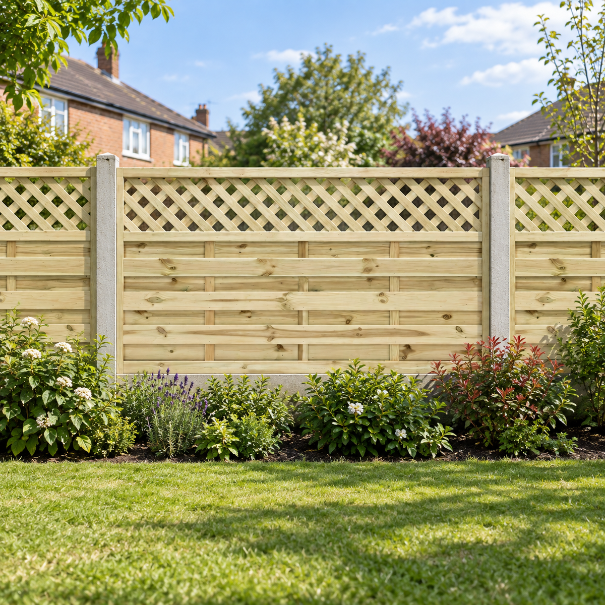 European Panel Model 4 6ft x 3ft 1828x900 – day garden view
