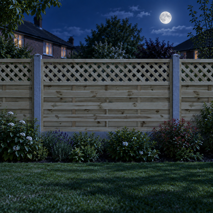 European Panel Model 4 6ft x 3ft 1828x900 – night garden view