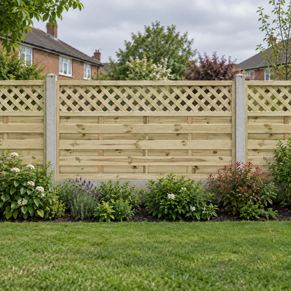 European Panel Model 4 6ft x 3ft 1828x900 – overcast garden view