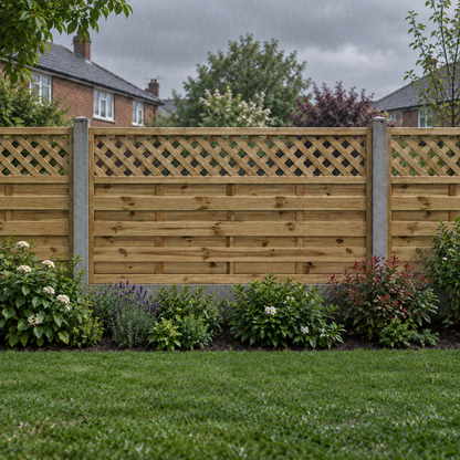 European Panel Model 4 6ft x 3ft 1828x900 – rain garden view