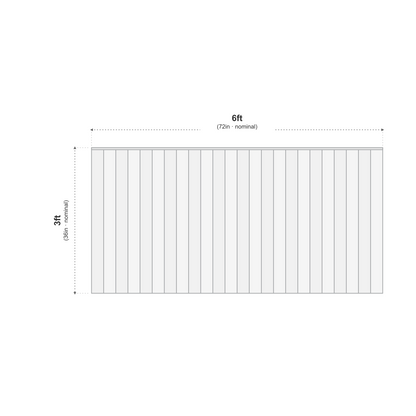 Feather Edge Panel Fully Framed 6ft x 3ft dimensions diagram