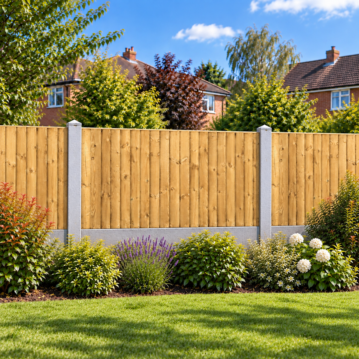 Feather Edge Panel 6ft x 3ft – day garden view