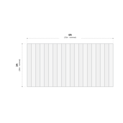 Feather Edge Panel 6ft x 3ft dimensions diagram