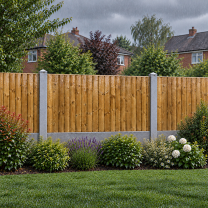 Feather Edge Panel 6ft x 3ft – rain garden view
