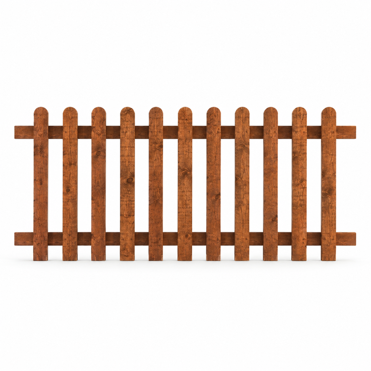 Picket Panels 6ft x 3ft Roundtop – front on white