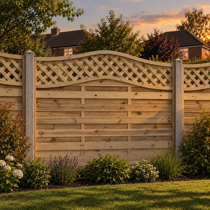 European Panel Model 33 6ft x 4ft 1828x1200 – evening garden view