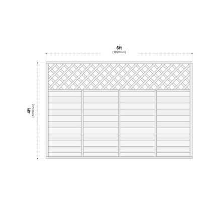 European Panel Model 4 6ft x 4ft 1828x1200 dimensions diagram