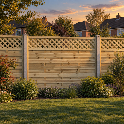 European Panel Model 4 6ft x 4ft 1828x1200 – evening garden view