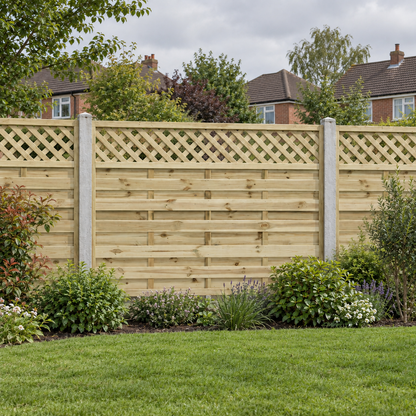 European Panel Model 4 6ft x 4ft 1828x1200 – overcast garden view
