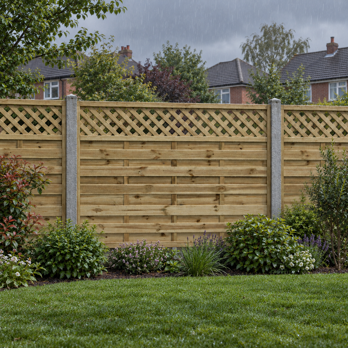 European Panel Model 4 6ft x 4ft 1828x1200 – rain garden view
