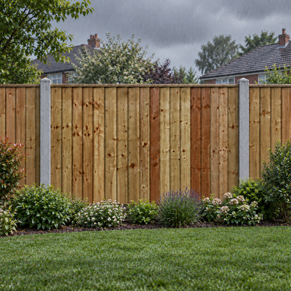 Feather Edge Panel Fully Framed 6ft x 4ft – rain garden view