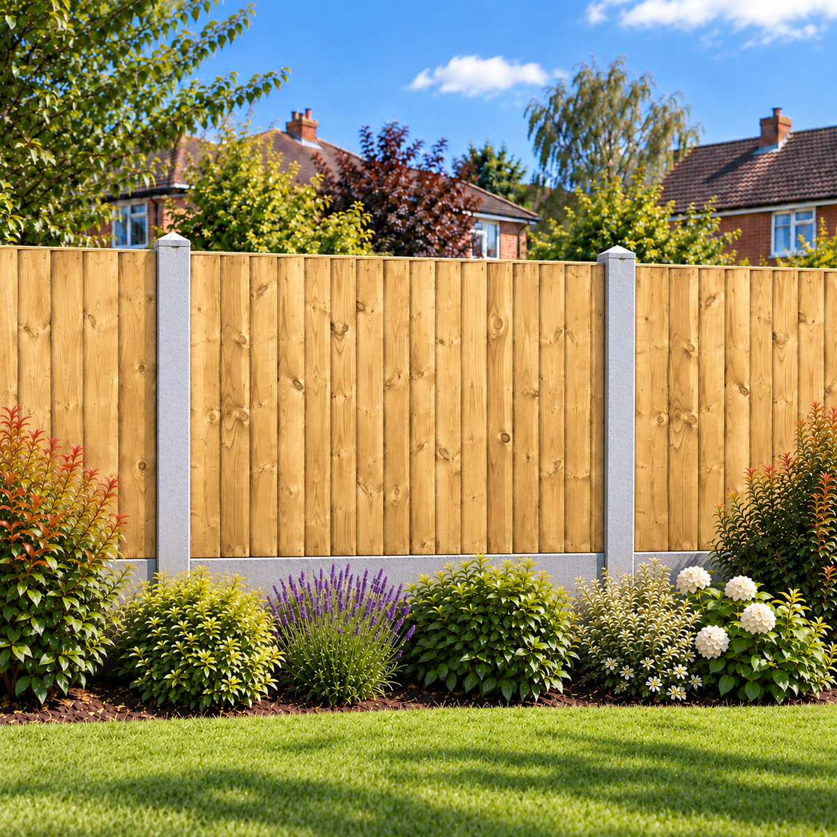 Feather Edge Panel 6ft x 4ft – day garden view
