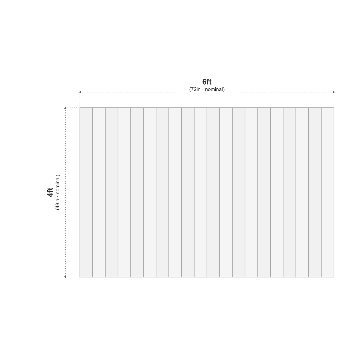 Feather Edge Panel 6ft x 4ft dimensions diagram