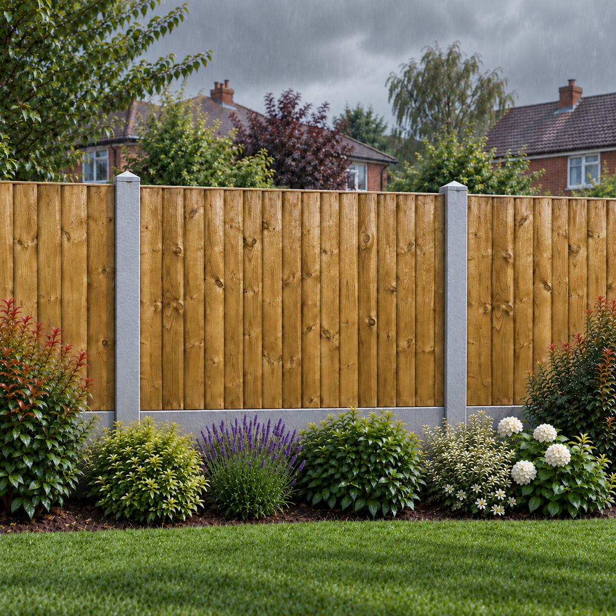 Feather Edge Panel 6ft x 4ft – rain garden view