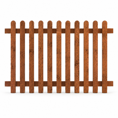 Picket Panels 6ft x 4ft Roundtop – front on white