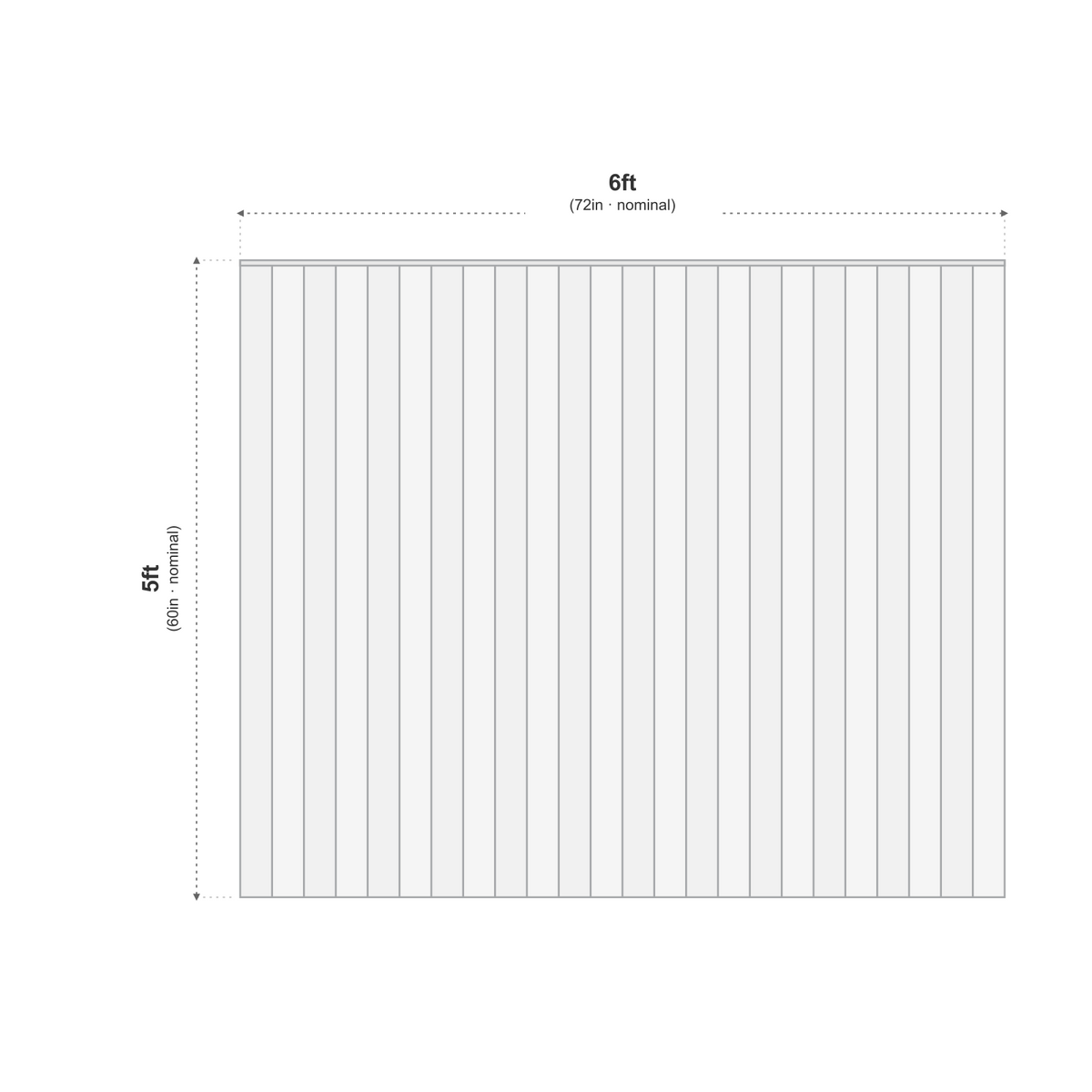 Feather Edge Panel Fully Framed 6ft x 5ft dimensions diagram