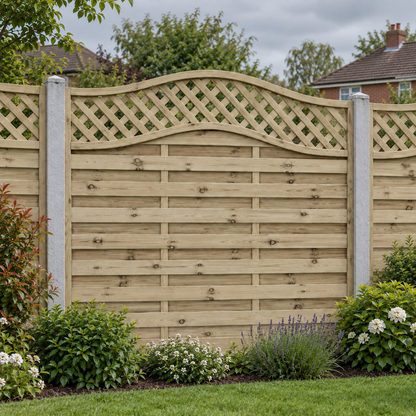European Panel Model 33 6ft x 6ft 1828x1800 – overcast garden view