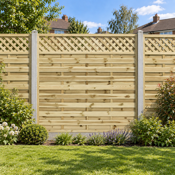 European Panel Model 4 6ft x 6ft 1828x1800 – day garden view