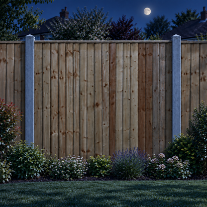 Feather Edge Panel Fully Framed 6ft x 6ft – night garden view