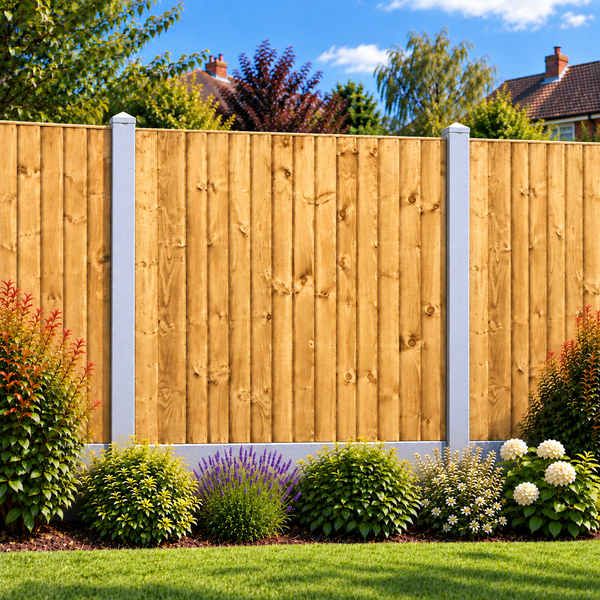 Feather Edge Panel 6ft x 6ft – day garden view