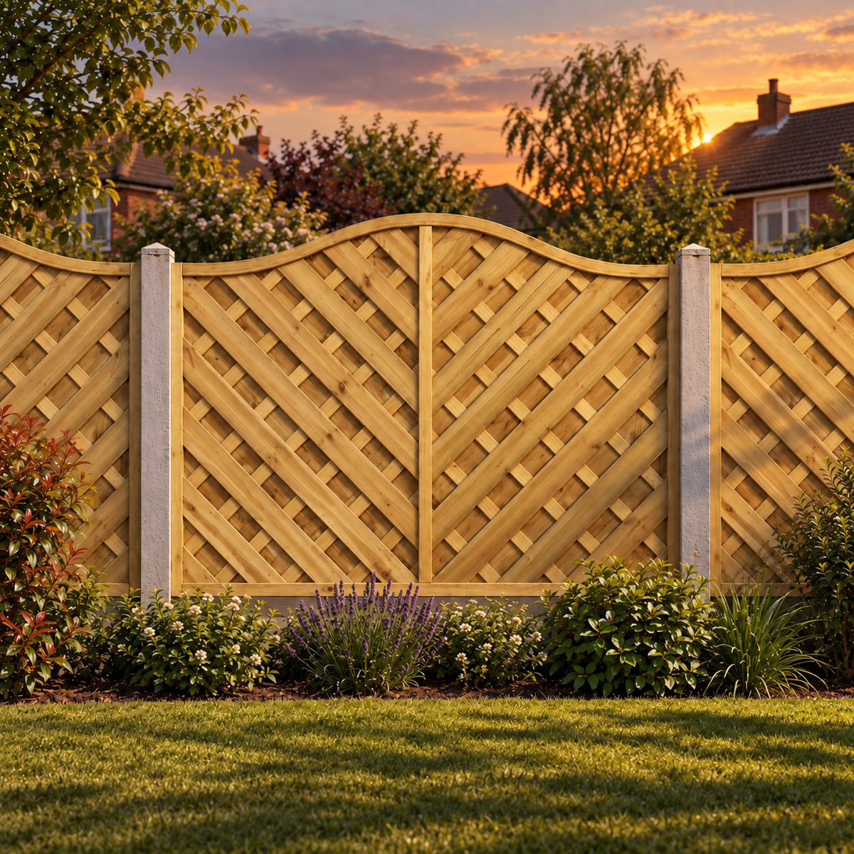 European Panel Model 38, 6 ft wide × 4 ft high, evening garden