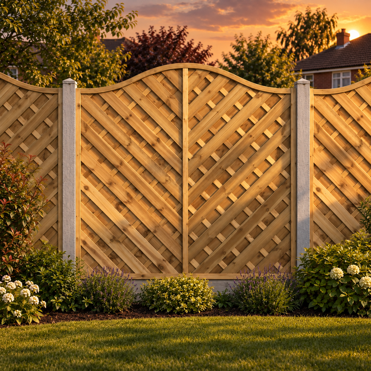 European Panel Model 38, 6 ft wide × 6 ft high, evening garden