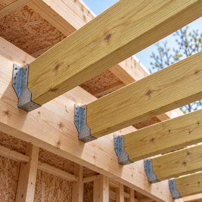 C24 timber joists in a garden build