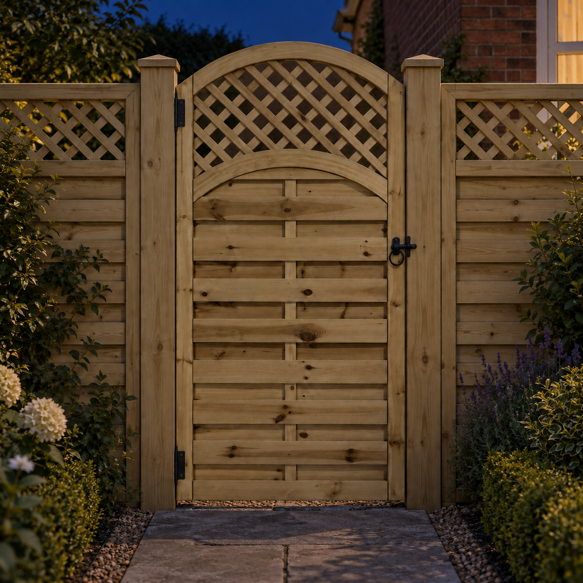 European Gate 6ft x 3ft – night garden view