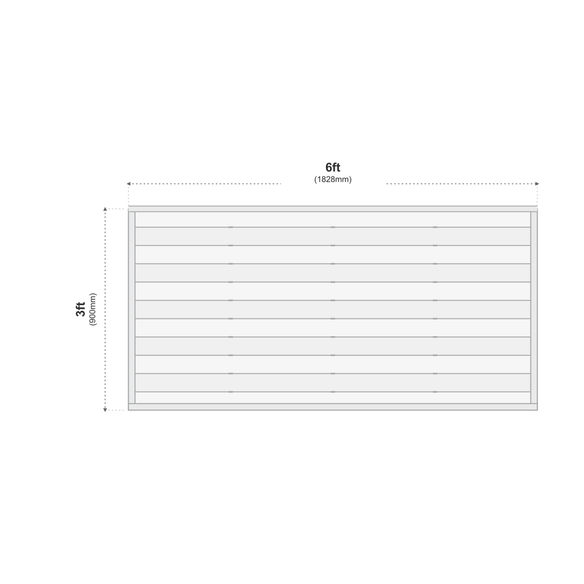 European Panel Model 1 6ft x 3ft 1828 x 900 dimensions diagram
