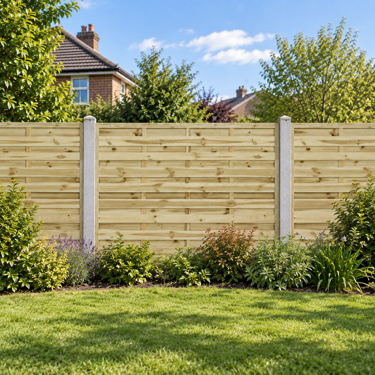 European Panel Model 1 6ft x 4ft 1828 x 1200 – day garden view