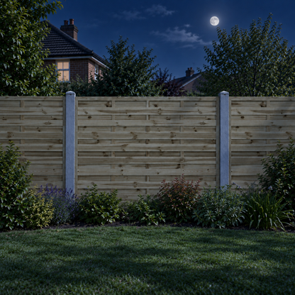 European Panel Model 1 6ft x 4ft 1828 x 1200 – night garden view