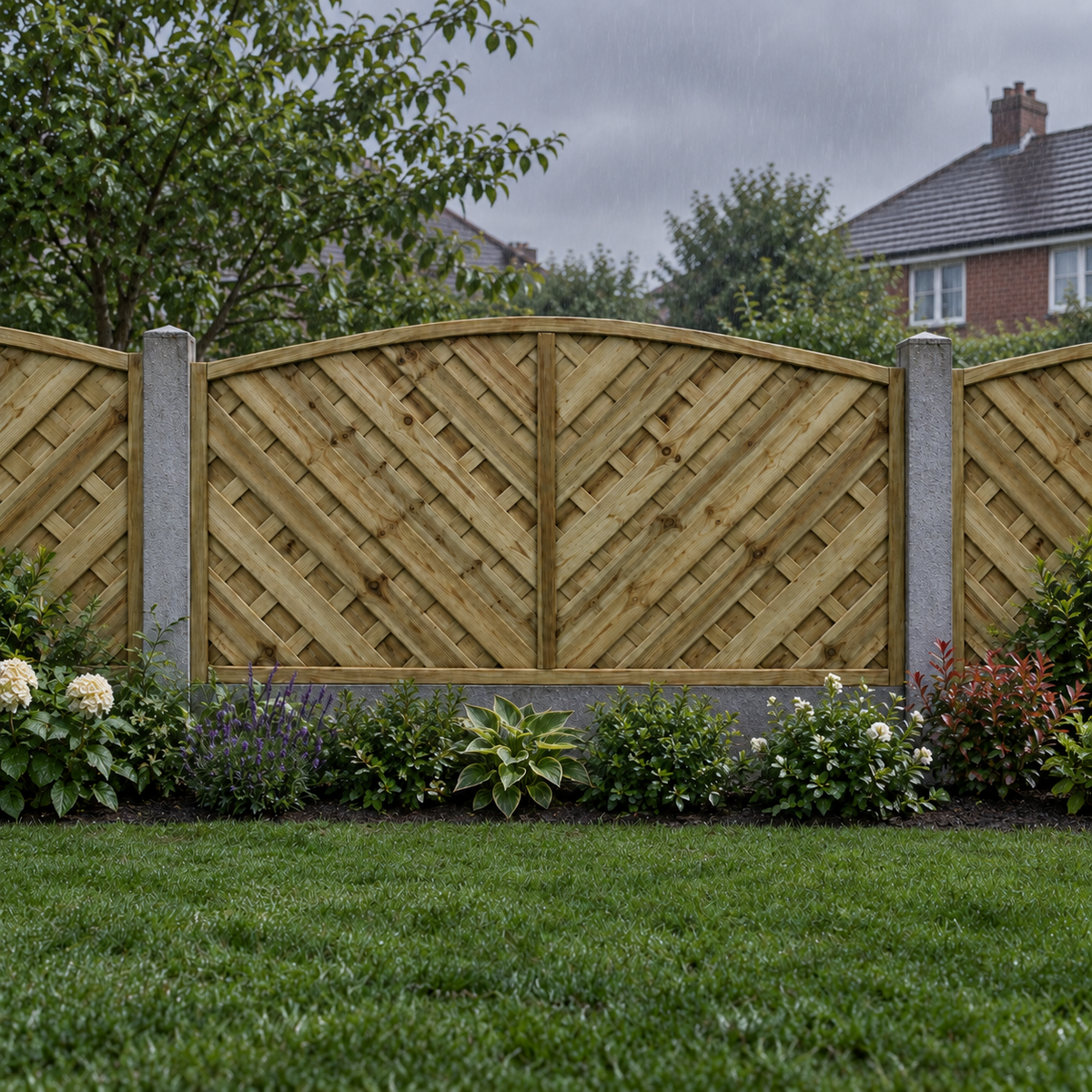 European Panel Model 14 6ft x 3ft 1828 x 900 – rain garden view