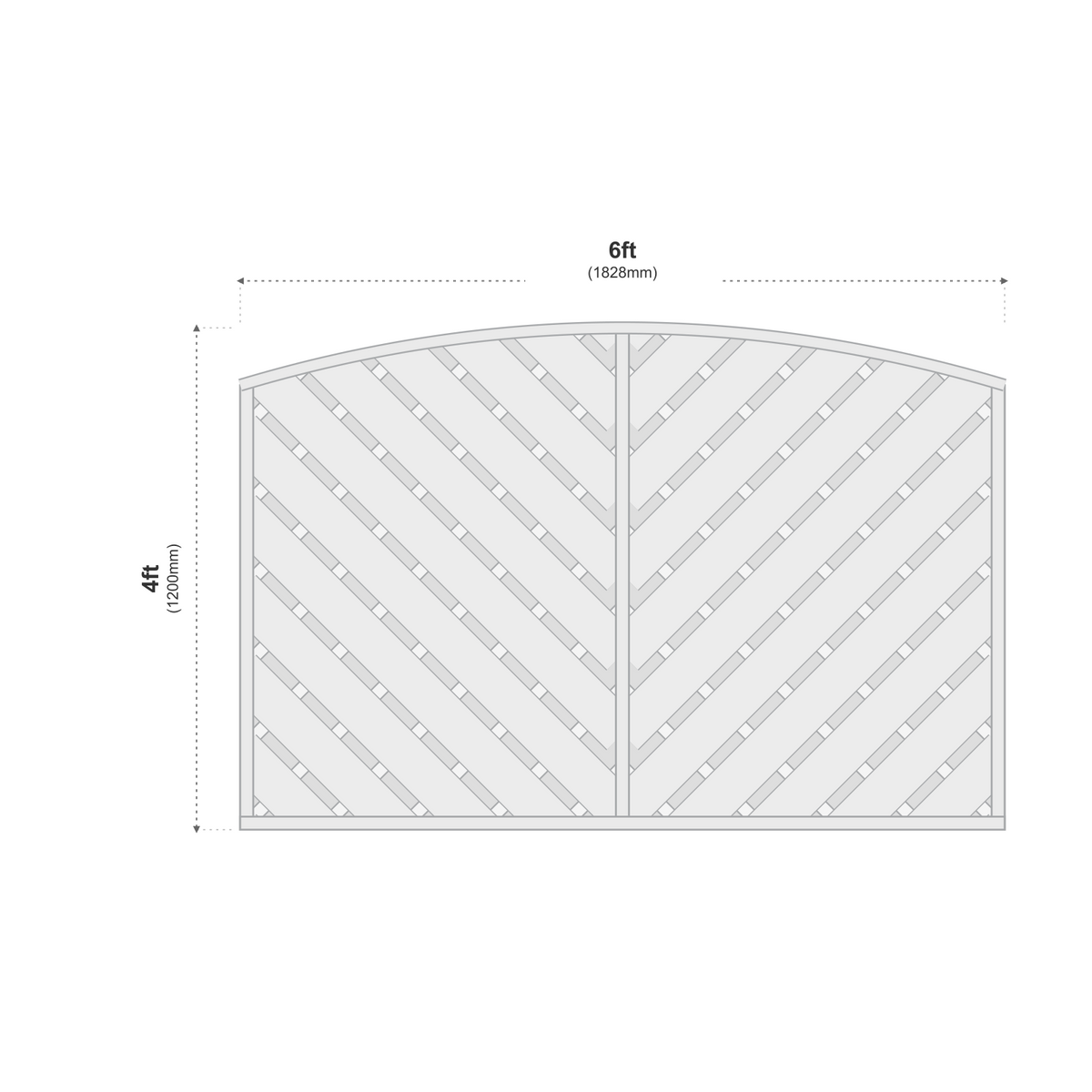 European Panel Model 14 6ft x 4ft 1828 x 1200 dimensions diagram
