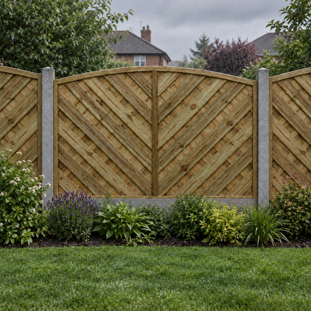 European Panel Model 14 6ft x 4ft 1828 x 1200 – rain garden view
