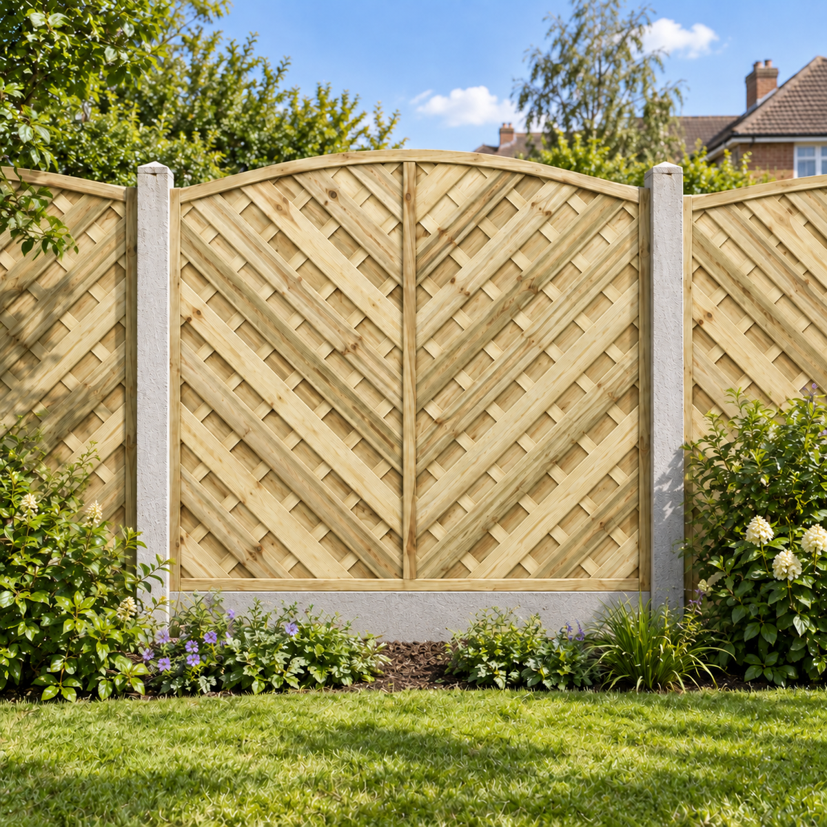 European Panel Model 14 6ft x 6ft 1828 x 1800 – day garden view