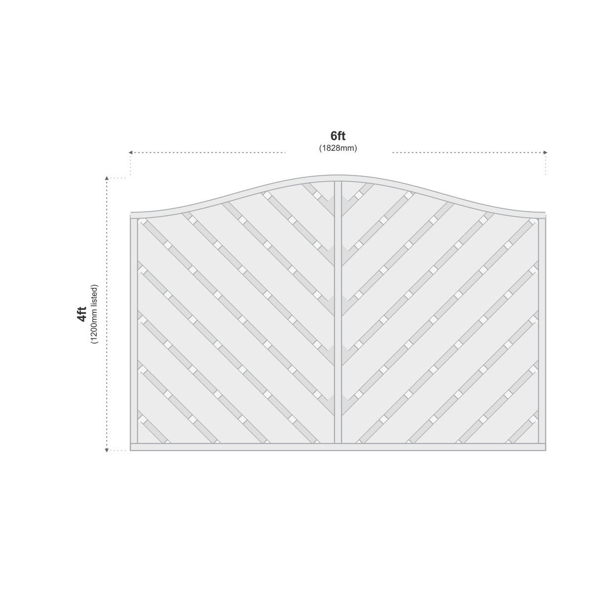 European Panel Model 38 6ft x 4ft 1828 x 1200 dimensions diagram