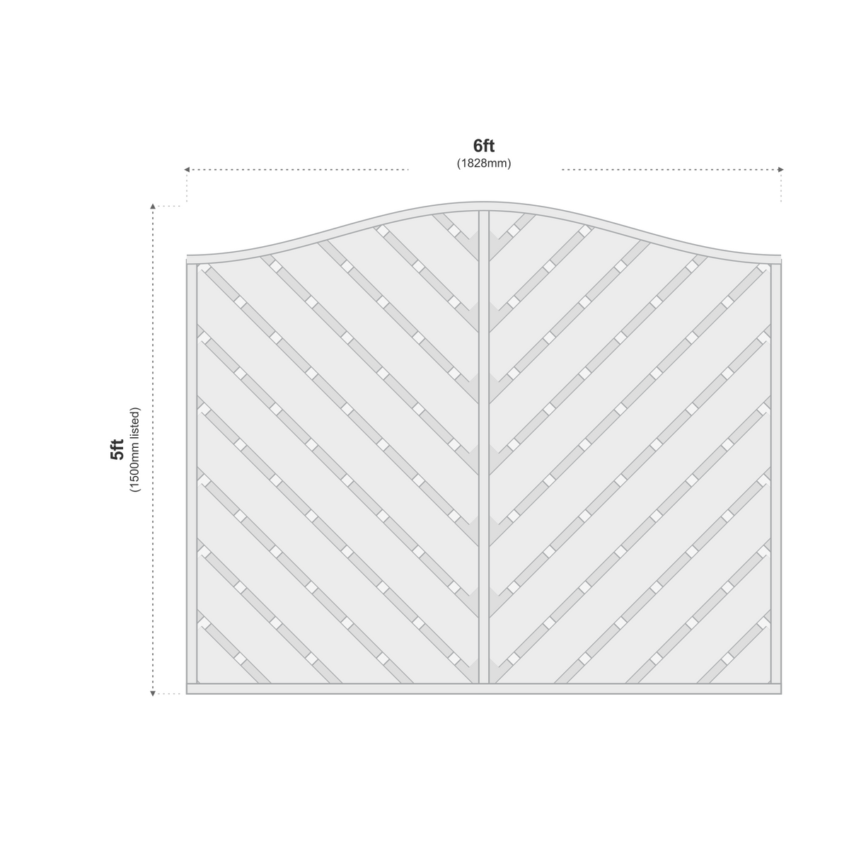 European Panel Model 38 6ft x 5ft 1828 x 1500 dimensions diagram