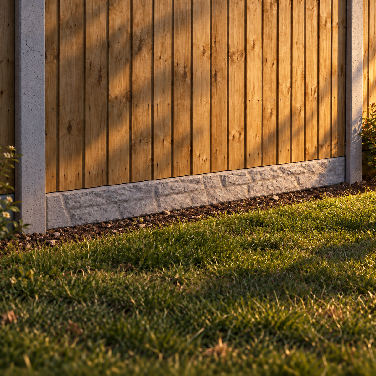 Gravel Board 6ft - Rock Face in a garden, evening light