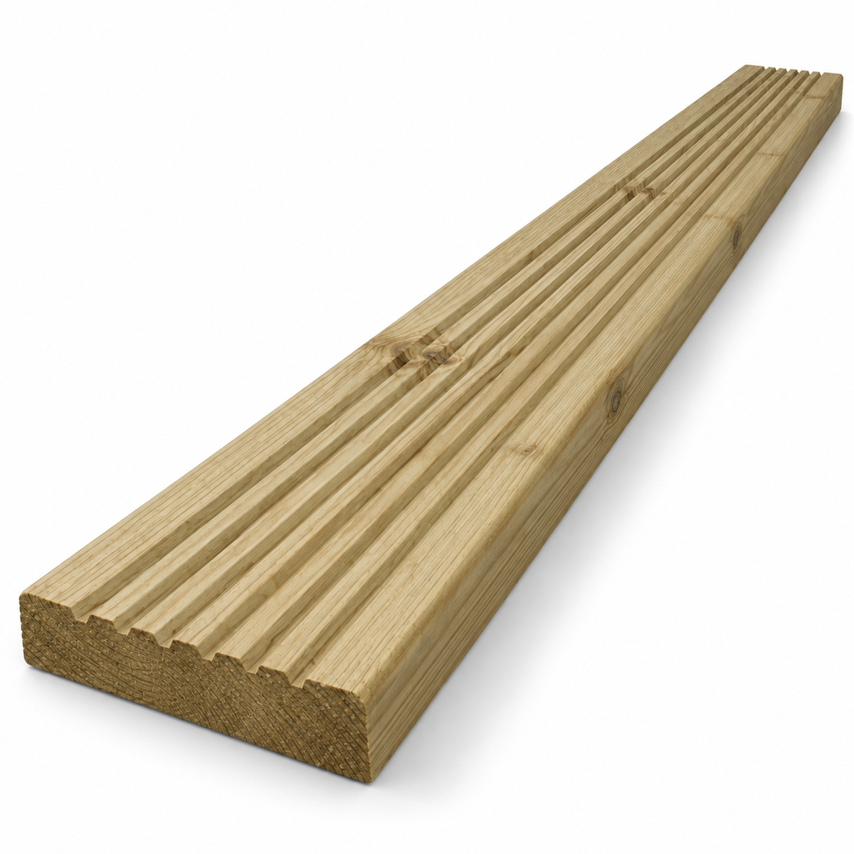 Timber Decking Boards 32mm x 125mm on a white background